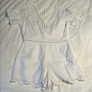 Abercrombie & Fitch White Lace Romper